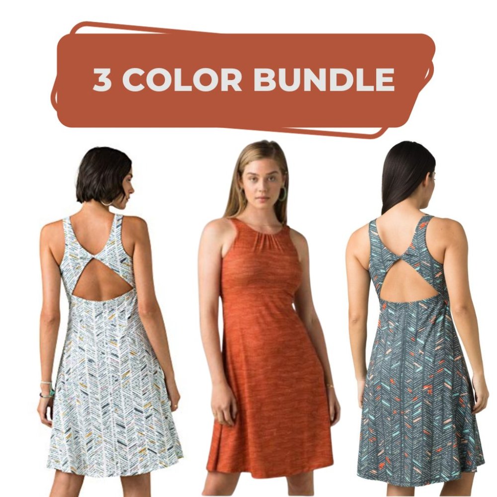 Prana Skypath Dress- 3 Color Bundle